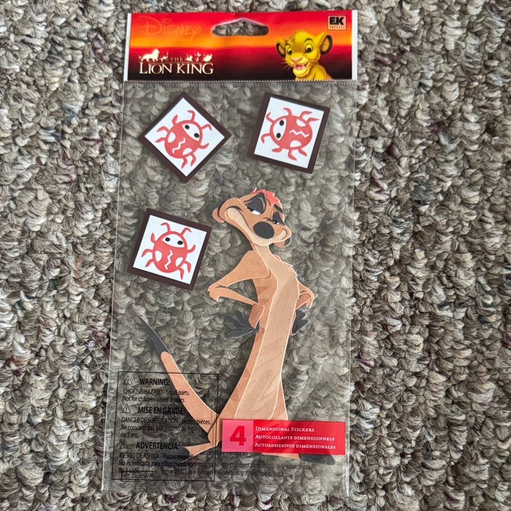 Disney Lion King Timon Sticker Set - Red, Beige, Brown